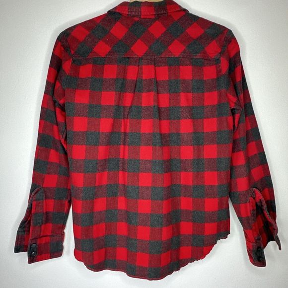 Polo Jeans Co. Womens Top L‎ Red/gray Plaid Flannel Long Sleeve Button Up - Picture 6 of 7